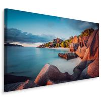 Karo-art Schilderij - Dromerig strand, premium print