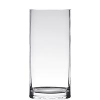 Transparante Home-basics Cylinder Vorm Vaas/vazen Van Glas 20 X 12 Cm - Vazen