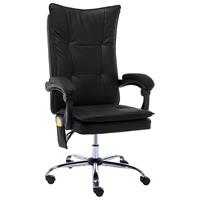 VidaXL Massage-Bürostuhl Schwarz Kunstleder 