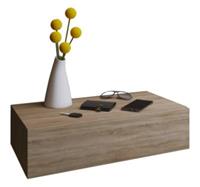 VCM Wand - Nachttisch Tisch Nachtschrank Nachtkonsole Wandboard Regal Dormas Maxi braun