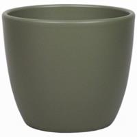 Bloempot Mat Dennen Groen Keramiek Voor Kamerplant H9.8 X D12 Cm - Plantenpotten