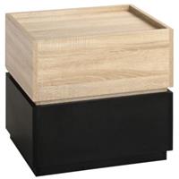 HOMCOM Beistelltisch stapelbar braun/schwarz