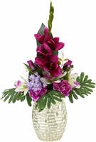 I.GE.A. Kunstplant Arrangement gladiool / rozen in vaas
