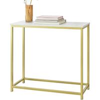 SOBUY FSB29-G Konsolentisch mit goldenem Metallrahmen Flurtisch Dekotisch Sideboard Beistelltisch
