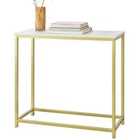 SoBuy FSB29-G Consoletafel met Wit Tafelblad - Gouden Frame - 80x75x30 cm