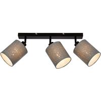 Briloner Plafondspot Stofa met sterdecoratie, grijs 3-lamps