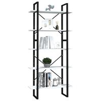 vidaXL Boekenkast met 5 schappen 80x30x175 cm spaanplaat wit