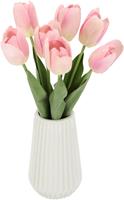 I.GE.A. Kunstbloem Real-touch-tulpen Vaas van keramiek