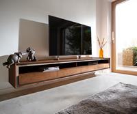 DELIFE Lowboard Stonegrace 240 cm Akazie Braun Steinfurnier 4 Schubladen 1 Fach Schwebend