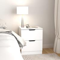 vidaXL Nachtkastjes 2 st 40x40x50 cm spaanplaat wit