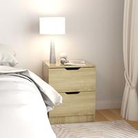 vidaXL Nachtkastjes 2 st 40x40x50 cm spaanplaat sonoma eikenkleurig