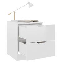vidaXL Nachtkastjes 2 st 40x40x50 cm spaanplaat hoogglans wit