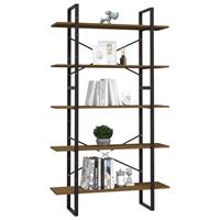 vidaXL Boekenkast met 5 schappen 100x30x175 cm grenenhout bruin