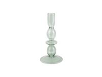 PT` Present Time Candle Holder Glass Art Bubbles Medium Green