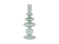 PT` Present Time Candle Holder Glass Art Rings Large Green