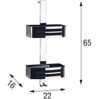 Novellini Korf H65xB22xD16cm rechthoek Metaal Chroom R90CESTE0E-A