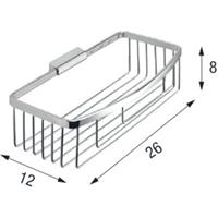 Novellini Korf H8xB26xD12cm rechthoek Metaal Chroom R90CESTE0F
