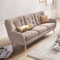 exxpo - sofa fashion 3-zitsbank Scandi, comfortabel, verfijnde rugkussens voor meer zitcomfort actuele kleuren in hoogwaardige bekledingskwaliteiten, houten voet
