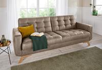 exxpo - sofa fashion 3-zitsbank Fiord comfortabel, optioneel kantelbank met bedfunctie en bedlade, houten voet