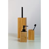 Wenko 3er Set Bad Accessoires Padua WC Garnitur Seifen Spender Zahnbecher Bambus