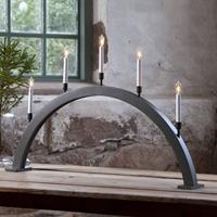 STAR TRADING Raam kandelaar Storm 5-lamps 59 cm donkergrijs