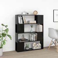 vidaXL Bücherregal Raumteiler Hochglanz-Schwarz 100x24x124 cm 