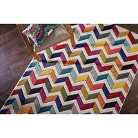FLAIR RUGS Teppich "Bolero", rechteckig, 10 mm Höhe, fußbodenheizungsgeeignet, geometrisches Muster, bunt gemustert, Zickzack, ideale Teppiche für Wohnzimmer, Schlafzimmer, Kin