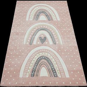 Merinos Kinderkamer Vloerkleed Regenboogmotief Roze -80 x 150 cm