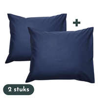 Slaaptextiel Kussenslopen - Hotelkwaliteit - Set van 2 Stuks - Navy/Blauw - 60x70cm - 100% Katoen - Hotelsluiting