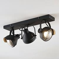 Lindby Koplamp-plafondspot Henega, zwart, met 3 lampjes