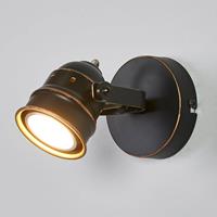 Lindby Zwart-gouden GU10-spot Leonor, LED