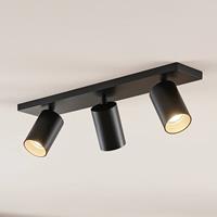 Arcchio Brinja spot, hoekig, zwart-goud 3-lamps