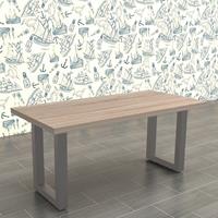 MUCOLA 2er Set Tischgestell Grau 30x43 cm Tischuntergestell Tischkufen Tischbeine Stahl