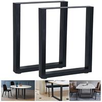 MUCOLA 2er Set Tischgestell Schwarz 70x72 cm Tischuntergestell Tischkufen Tischbeine