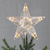 BEST SEASON Star Baumspitze Topsy, 10 Warmwhite LED, Plastik, Silber, 2.2 x 2.4 x 0.5 cm