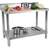 Royal Catering Roestvrij stalen werktafel - 120 x 60 cm - verhoogde kant
