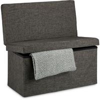 RELAXDAYS Faltbarer Sitzhocker mit Lehne L HBT 73 x 76 x 38 cm Sitzbank und stabiler Sitzcube als Fußablage Sitzwürfel aus Leinen als Aufbewahrungsbox