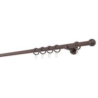 Gardinenstange 20mm Ball Wandträger 6,5 cm, mydeco, 1-läufig, Fixmaß, verschraubt