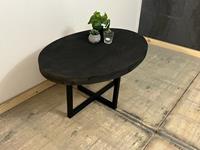 Het Steigerhouthuis Steigerhouten Salontafel Industrieel Ovaal Black - 100 x 80 x 45 cm