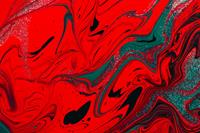 Karo-art Schilderij - Abstract in Rood en Groen, Super scherpe print, 2 maten