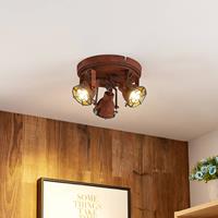 Lindby Scabra plafondspot in roestoptiek, 3-lamps