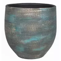 Floran pot madeira blauw goud maat in cm: 34 x 34