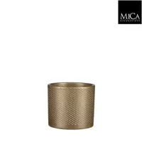 Mica Decorations era ronde pot goud relief maat in cm: 12,5 x 13,5