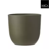 Mica Decorations tusca ronde pot groen maat in cm: 25 x 23