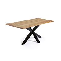 Kave Home Eettafel 'Argo' Zwart/Eiken, 160 x 90cm