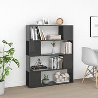 vidaXL Boekenkast/kamerscherm 100x24x124 cm hoogglans grijs