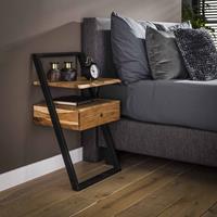 LifestyleFurn Nachtkastje Tiny Acacia, met 1 lade - Massief acacia naturel