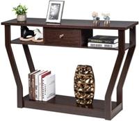COSTWAYÂ Beistelltisch mit Schublade und Regal braun