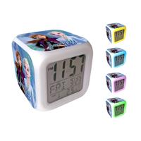 Disney Wekker Frozen Digitaal Led Junior 8 X 8 Cm Wit/blauw