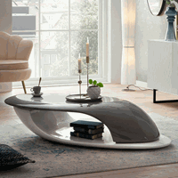 SalesFever Couchtisch, zweifarbig lackiert, Design Couchtisch aus Fiberglas